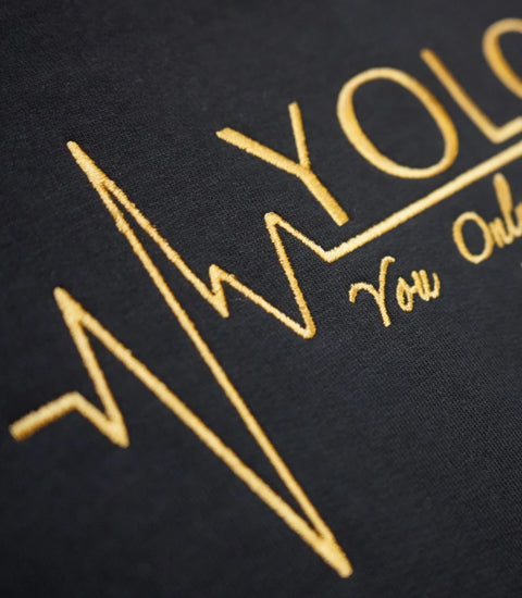 "OG" EMBROIDERED BLACK YOLO HOODIE