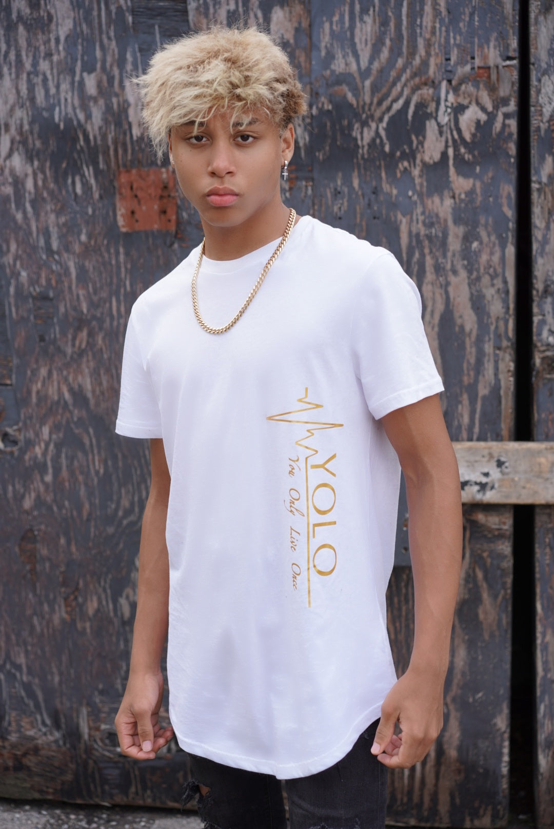 YOLO Swoop Tee - WHITE