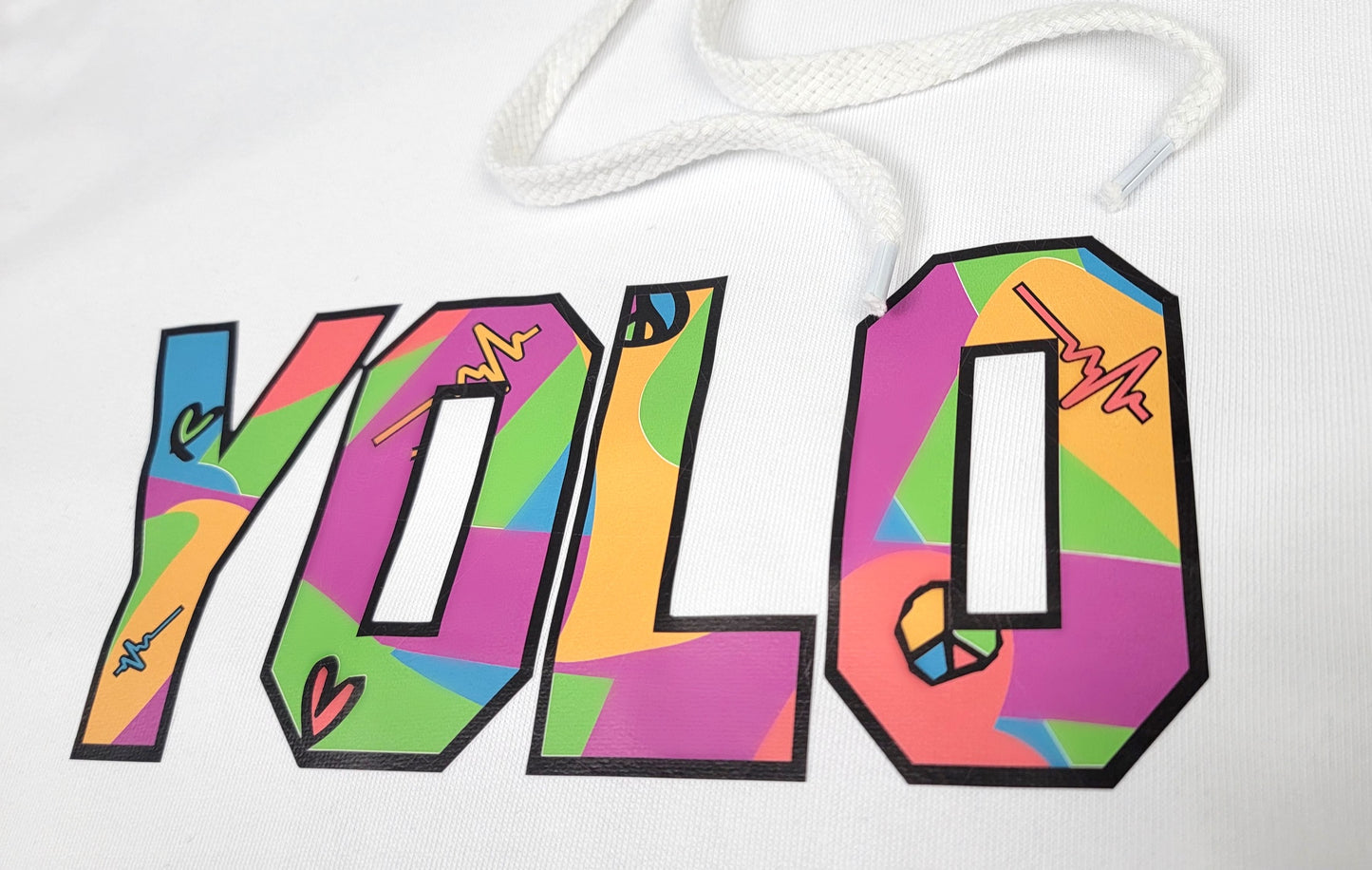 LOVE, PEACE & LIFE HOODIE- WHITE