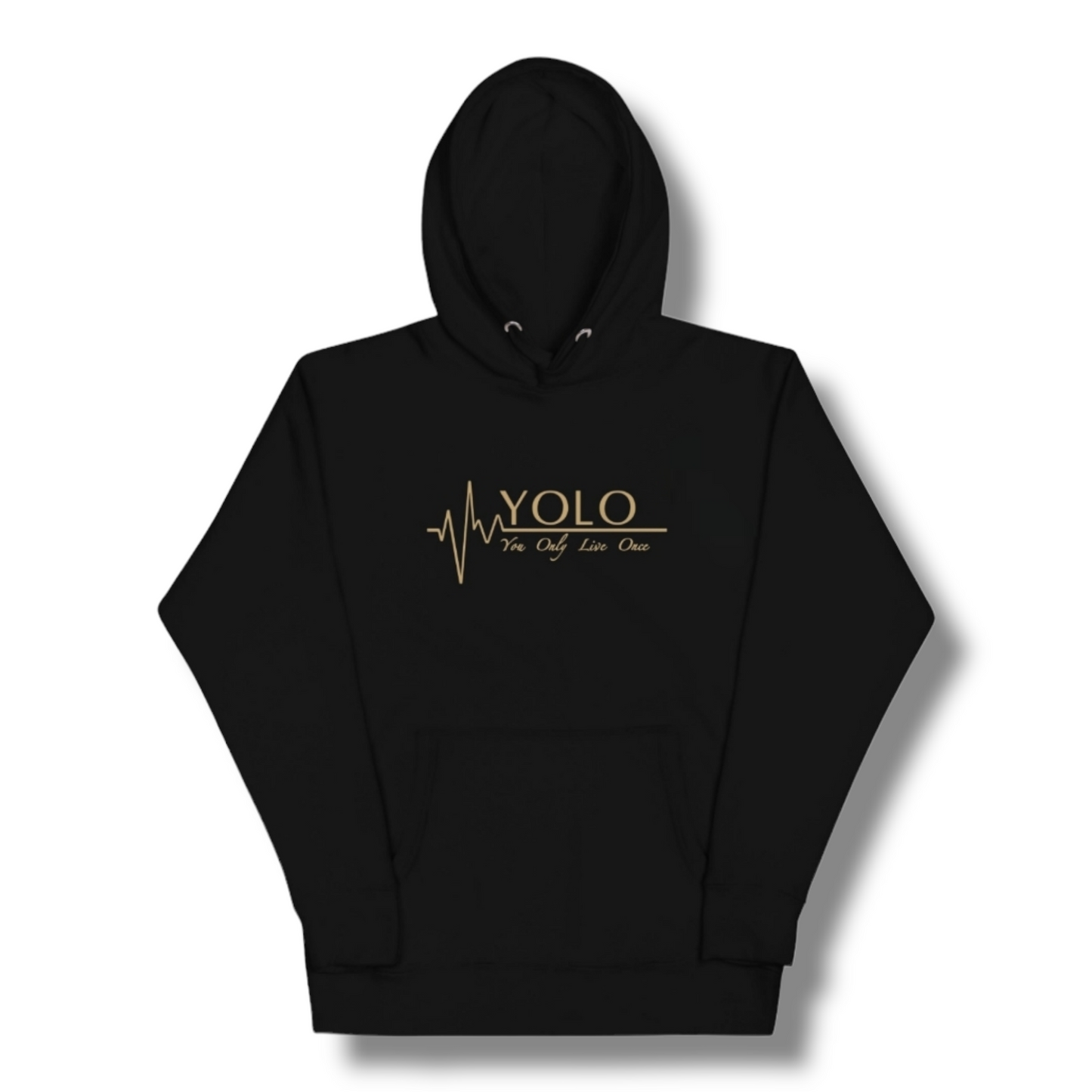 10"  EMBROIDERED  BLACK YOLO HOODIE