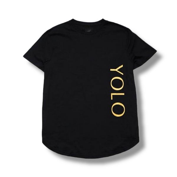 YOLO SWOOP T-Shirt w Front side logo - BLACK
