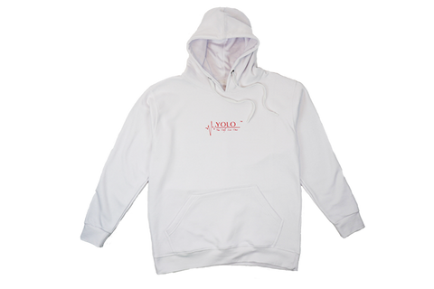 YOLO BRAND REGRETS ARE SOMETHING YOU DIE WITH HOODIE- WHITE